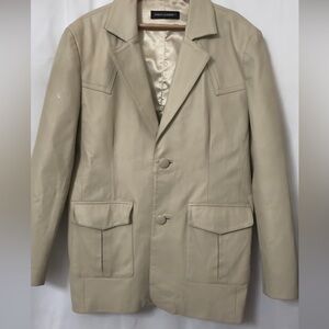 Street Leathers blazer Tan L note: check pictures for small imperfections.